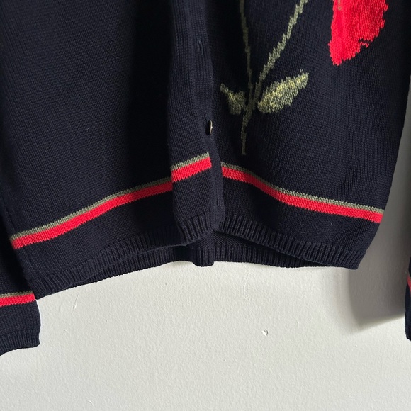 NWT Floral Embroidered Women's Sweater - Black with Red Accents - Picture 5 of 8